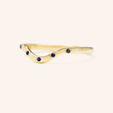 Sea Salt Five Blue Sapphire Curved Ring