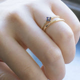 Lucky Clover Blue Sapphire Diamond Ring