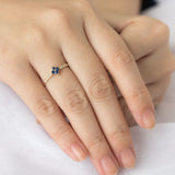 Lucky Clover Blue Sapphire Diamond Ring