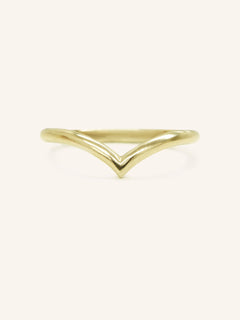 Drop V Solid Gold Ring