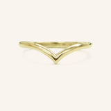 Drop V Solid Gold Ring