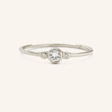 Stardust Three Diamond Bezel Ring