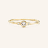 Stardust Three Diamond Bezel Ring