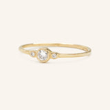 Stardust Three Diamond Bezel Ring