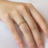 Stardust Three Diamond Bezel Ring