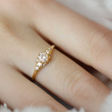 White Shade Round Diamond Cluster Engagement Ring
