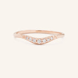 White Shade Diamond Curved Wedding Ring
