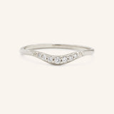 White Shade Diamond Curved Wedding Ring
