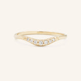 White Shade Diamond Curved Wedding Ring