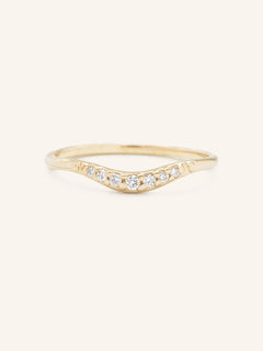 White Shade Diamond Curved Wedding Ring