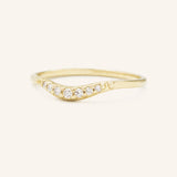 White Shade Diamond Curved Wedding Ring