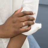 White Shade Diamond Curved Wedding Ring