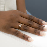 White Shade Diamond Curved Wedding Ring
