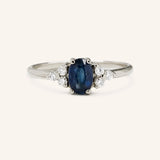 Blooms in Spring Oval Blue Sapphire Diamond Engagement Ring