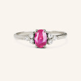 Blooms in Spring Oval Ruby Diamond Engagement Ring