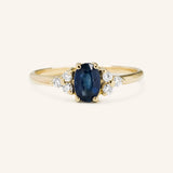 Blooms in Spring Oval Blue Sapphire Diamond Engagement Ring