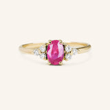 Blooms in Spring Oval Ruby Diamond Engagement Ring