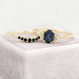 Blooms in Spring Oval Blue Sapphire Diamond Engagement Ring