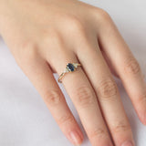 Blooms in Spring Oval Blue Sapphire Diamond Engagement Ring