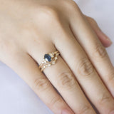 Blooms in Spring Oval Blue Sapphire Diamond Engagement Ring