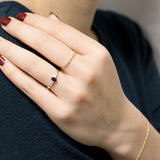 Night Sky Blue Sapphire Diamond Engagement Ring