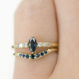 Night Sky Blue Sapphire Diamond Engagement Ring