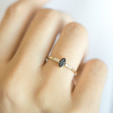 Night Sky Blue Sapphire Diamond Engagement Ring