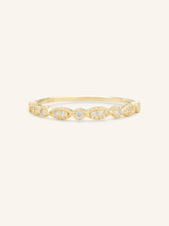 Petite Milgrain Diamond Half Eternity Ring