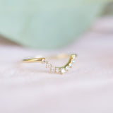 Large Curved Diamond Wedding Band