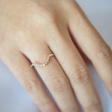Large Curved Diamond Wedding Band