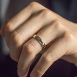 Coupled Wrought Two Tone Flat Wedding Band