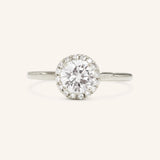 Bridal Rose Round Moissanite Halo Engagement Ring