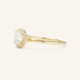 Bridal Rose Round Moissanite Halo Engagement Ring