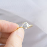 Bridal Rose Round Moissanite Halo Engagement Ring