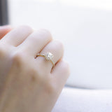 Bridal Rose Round Moissanite Halo Engagement Ring