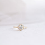Bridal Rose Round Moissanite Halo Engagement Ring