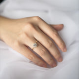 Bridal Rose Round Moissanite Halo Engagement Ring