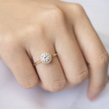 Bridal Rose Round Moissanite Halo Engagement Ring