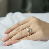 Bridal Rose Round Moissanite Halo Engagement Ring