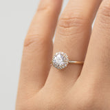 Bridal Rose Round Moissanite Halo Engagement Ring