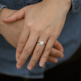 Bridal Rose Round Moissanite Halo Engagement Ring