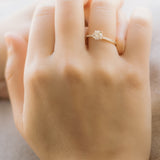 Moonlight Sky Round Moissanite and Diamond Half Eternity Engagement Ring
