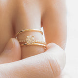 Moonlight Sky Round Moissanite and Diamond Half Eternity Engagement Ring