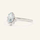 Whispering Spring Pear Aquamarine Ring