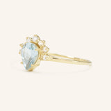 Whispering Spring Pear Aquamarine Ring