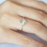 Whispering Spring Pear Aquamarine Ring