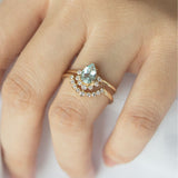 Whispering Spring Pear Aquamarine Ring