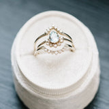Whispering Spring Pear Aquamarine Ring