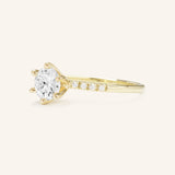 Wild Blooms Round Moissanite Accent Diamonds Engagement Ring