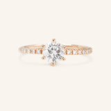 Wild Blooms Round Moissanite Diamond Engagement Ring